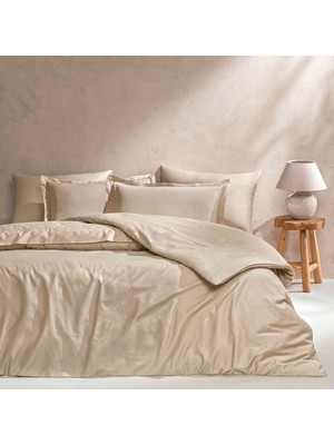 Hakay Linens Mix&match Pamuk Çift Kişilik Saten Nevresim Kılıfı Camel