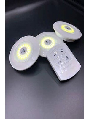 Hakay Mobee Uzaktan Kumandalı Yapışkanlı Kablosuz LED Spot Lambalar 3 LED +1