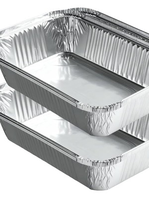 Hakay Kapaklı Alüminyum Folyo Tepsi – 10 Adet 32 cm Genişlik | Isıya Dayanıklı, Sızdırmaz Kapaklı, Fırın Kamp Piknik Mangal & Paket Servis Uyumlu Büyük Yemek Kabı