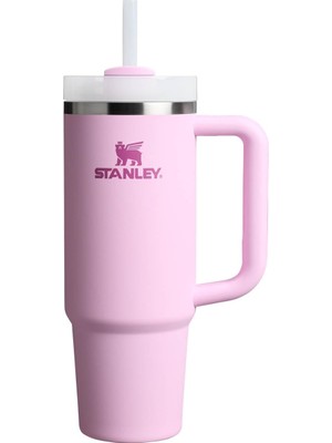 Hakay Stanley Quencher Pipetli Termos Bardak, 0.89 Litre, Kiraz Çiçeği (Cherry Blossom)