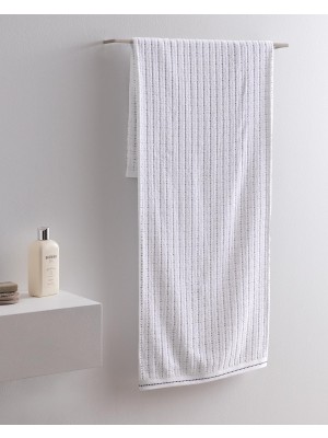 Hakay Grenat Pamuklu Banyo Havlusu - Beyaz/lacivert - 70X140 cm