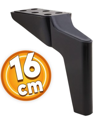 Hakay BADEM10 Logan Lüks Mobilya Kanepe Sehpa Tv Ünitesi Koltuk Ayağı 16 cm Siyah Baza Ayak