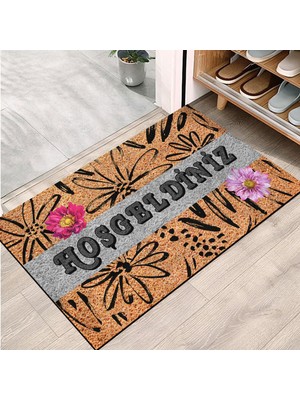 Hakay Monnhein Kapı Önü Paspası - Modern ve Şık Kapı Paspası | Ev, Ofis ve Dış Mekân Kullanımı Için (Rustic Welcome Bloom) 45X65