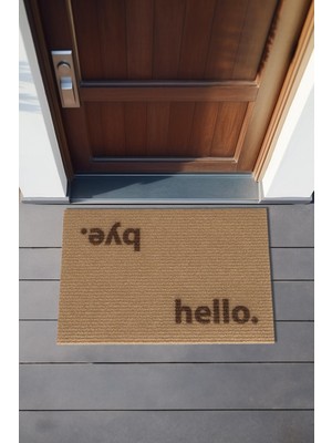 Hakay Koza Home Coco Hello Bye Koko Paspas Dış Kapı Paspası Kıl Kapı Önü Paspası 40X60 3670, 40 x 60