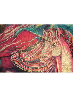 Hakay Monnhein Tasarımlı Dekoratif Kapı Önü Paspas, Dış Mekan/ev Içi/banyo/mutfak/yatak Odası/giriş Paspasları (Unicorn, 45X70)
