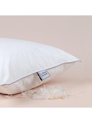 Hakay Lyssa Home Gold 90 Twin Kaz Tüyü Yastık – 3 Bölmeli Tasarım,%90 Gıdık Tüyü + Sırt Tüyü Dolgu, Orta-Yumuşak Destek – 50X70 cm