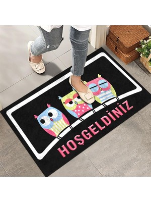 Hakay Monnhein Kapı Önü Paspası - Modern ve Şık Kapı Paspası | Ev, Ofis ve Dış Mekân Kullanımı Için (Baykuşlar) 45X65