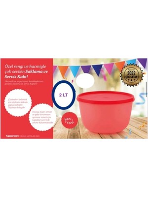 Hakay Tupperware Ateş Kırmızısı 2 Litre Saklama ve Servis Kabı
