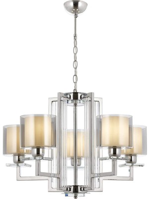 Hakay Avonni AV-60190-5K Krom Kaplama Modern Avize E27 Metal Cam 70CM