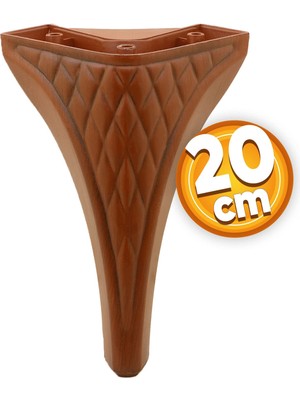 Hakay BADEM10 Petek Lüks Mobilya Kanepe Sehpa Tv Ünitesi Koltuk Puf Ayağı 20 cm Kahverengi Baza Ayak