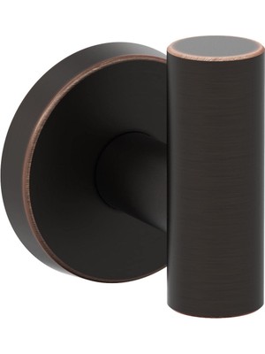 Hakay Amerock BH26542ORB Arrondi Serisi Tek Bornoz Kancası, Yağ Ovuşturulmuş Bronz, 57 mm Uzunluk, Banyo Havlu Askısı