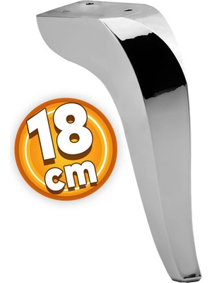 Hakay BADEM10 Harvey Lüks Mobilya Kanepe Sehpa Tv Ünitesi Koltuk Ayağı 18 cm Krom Baza Ayak