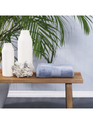 Hakay Karaca Home AQUASOFT%100 Pamuk Yüz Havlusu 50 cm x 90 cm Mavi