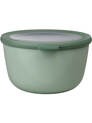 Hakay Mepal - Multi Bowl Cirqula Round - Kapaklı Saklama Kabı - Buzdolabı Için Hava Geçirmez Saklama Kutusu ve Mikrodalga Fırın Kabı Olarak Uygundur - 2000 ml - Nordic Sage