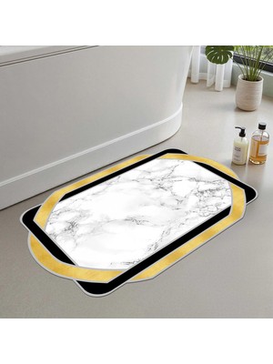 Hakay Monnhein Banyo Paspası, Yumuşak Banyo Halısı, Kaymaz Dot Tabanlı, Su Emici, Makinede Yıkanabilir - 40 x 60 cm