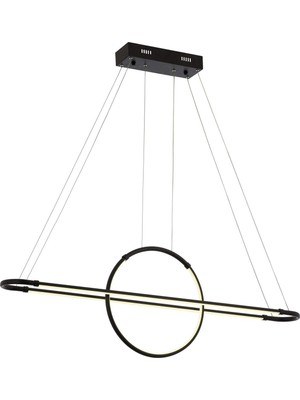 Hakay Avonni AV-60264-2BSY Siyah Boyalı Modern Avize LED Metal Pleksi 110X14CM