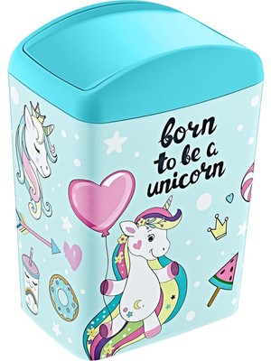 Hakay Smartware Soft Resimli Çöp Kutusu Döner Kapak 5 Lt Unicorn