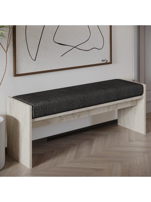 Hakay Pearl Bench – Modern Tasarım Antre, Mutfak, Yatak Odası, Balkon Oturma Bankı, Kolay Kurulum, Traverten Desen