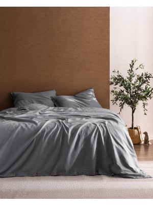 Hakay Songe Family SIZE%100 Pamuk Chambre Çarşaflı Nevresim Takımı - Açık Gri