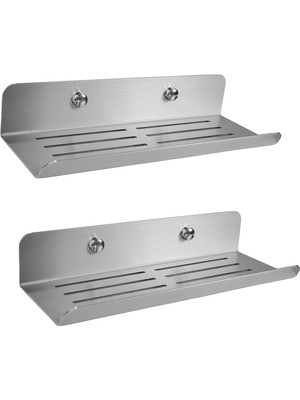Hakay Deltahome Paslanmaz Çelik 2 Adet 24CM Banyo Duş Rafı Düzenleyici -Set - Vidalı Montaj - Inox