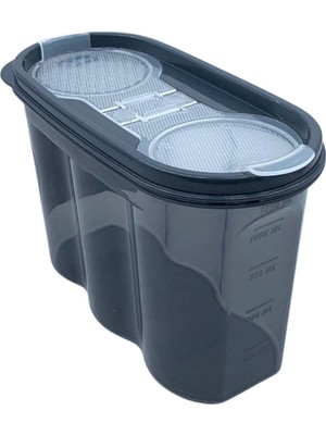 Hakay Buffer® 2 Kapaklı Ölçekli Erzak Saklama Kabı - 1,2 Litre - SA930