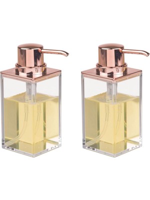 Hakay Bosphorus Homi Banyo Seti Sıvı Sabunluk 2 Adet Modern Altın Bakır Tasarımlı 6X6X15CM 400ML