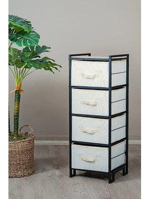 Hakay Digithome Metal 4 Çekmeceli Dolap Organizer Çok Amaçlı Düzenleyici Şifonyer Siyah MRS-021