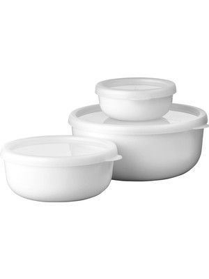 Hakay Mepal Lumina Saklama Kutusu, 3 Parçalı Set, Buzdolabı, Derin Dondurucu, Buharlı Pişirme ve Mikrodalga Fırın Için Kapaklı Saklama Kapları, 250 Ml, 750 ml ve 1500 ml – Beyaz