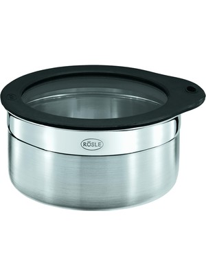 Hakay Rösle Taze Tutma Kapaklı Kavanoz, 12 Cm, Paslanmaz Çelik, Cammit Silikon Jant Kapak, Aroma Geçirmez Conta, Bulaşık Makinesinde Yıkanabilir
