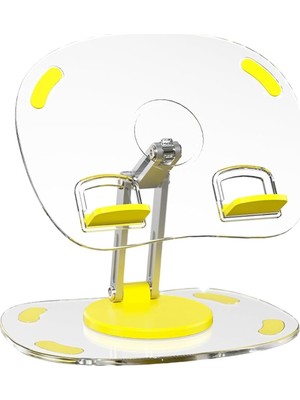 Hakay Güncelçarşı Akrilik Tablet Standı Masaüstü Portatif, Metal Destek Kollu Şeffaf Stand 360 Dönebilen, iPad Pro Air Mini ile Uyumlu