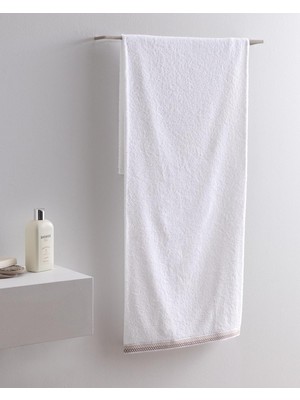 Hakay Madame Coco Topaze Pamuklu Banyo Havlusu - Beyaz/bej - 70X140 cm