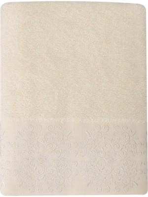 Hakay Porland Sty Sabre Nakışlı Krem Havlu 50X90