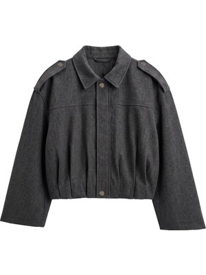 Havoş Siyah Oversize Bomber Ceket