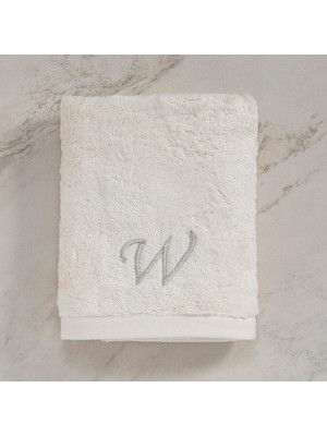 Hakay Solid Nakışlı Yüz Havlusu 50X90 cm Ekru