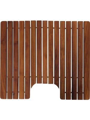 Hakay Bare Decor, Masif Tik Ağacı, 20X18 Tuvalet Paspası