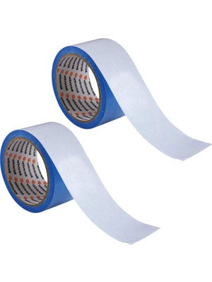 Aesco (2 Adet) Kaydırmaz Kaymaz Çift Taraflı Yapıştırma Sabitleme Kilim Halı Bandı 50 mm x 10 mt Bant