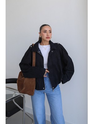 Havoş Lacivert Oversize Bomber Ceket