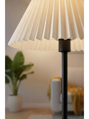 Aesco Umbrella Pileli Lambader Başlığı Kısa Kırma Kumaş Ithal Krem Çap 36 cm LAM12