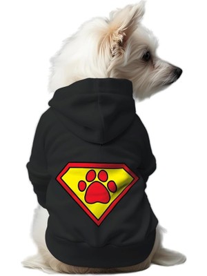 Hakay Mpz Pets Kedi ve Köpek Kıyafeti & Elbisesi Siyah Hoodie Super Paw Xs