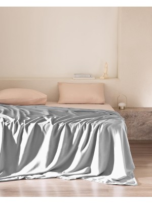 Hakay Madame Coco Ciel King SIZE%100 Pamuk Saten Nevresim, Gri