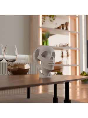 Aesco Deco Fabrıca Minimalist Insan Figürü Heykeli – Soyut Yüz Temalı Dekoratif Biblo | Ofis, Raf ve Salon Için Anlamlı Hediye
