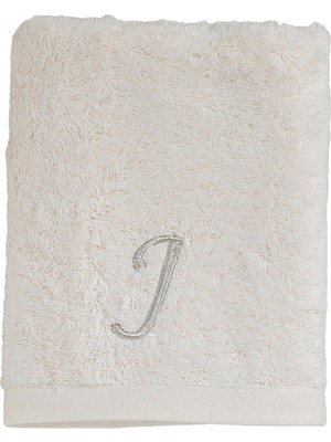 Hakay Solid Nakışlı Yüz Havlusu 50X90 cm Ekru