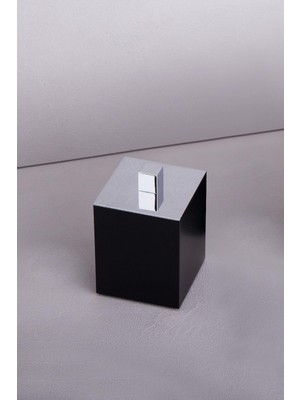 Hakay System Tezgah Üstü Mat Siyah-Krom Pamukluk 80X80MM
