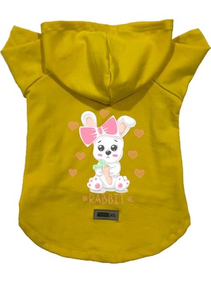 Hakay Monopetz Kapişonlu Polar Sweatshirt Köpek ve Kedi Kıyafeti & Elbisesi Sarı Rabbit Xs