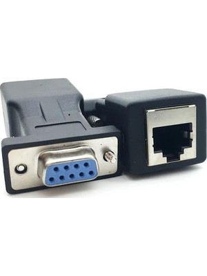 Hakay Lunatic 4943 RS232 To RJ45 9 Pin Ethernet Adaptör Ekleme Ek Uzatıcı Extender Çevirici Dönüştürücü 30 Metreye Kadar Sinyalleri Iletir. RS232 Portu Cat5 CAT5E Cat6 Cat7 Ağ Kabloları Üzerinden Iletin.