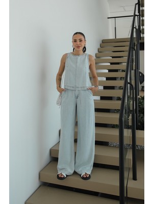 Havoş Açık Mavi Judge Bluz Pantolon Denim Takım