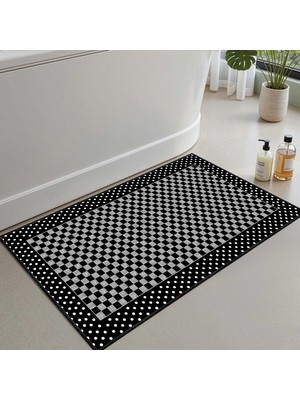 Hakay Monnhein Banyo Paspası, Yumuşak Banyo Halısı, Kaymaz Dot Tabanlı, Su Emici, Makinede Yıkanabilir - 40 x 60 cm