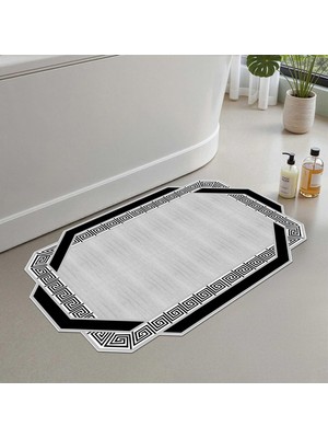 Hakay Monnhein 2'li Set Banyo Paspası, Yumuşak Banyo Halısı, Kaymaz Dot Tabanlı, Su Emici, Makinede Yıkanabilir - 50X60-60X100 cm
