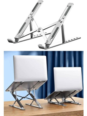 Hakay Metal Tablet Tutucu, Dizüstü Bilgisayar Standı, Masa Üstü Bilgisayar Standı, Ayarlanabilir Alüminyum Katlanabilir, Taşınabilir, MacBook Air Pro, Ipad, Lenovo Uyumlu, 10-15,6” Uyumludur