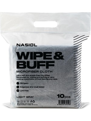 Hakay Nasiol Wipe&buff Mikrofiber Seramik Kaplama Uygulama Bezi 10'lu Paket, Tüy Bırakmaz Detailing Bez, Çift Taraflı Araç Içi Dışı Bakım,temizleme,açık Gri